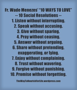 Way quote. 10 Social Resolutions by Fr Wade.revised